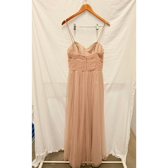 Wtoo by Watters 141 Convertible Bobbinet Gown Latte Sz 8 with Bust Taken in - Picture 4 of 5